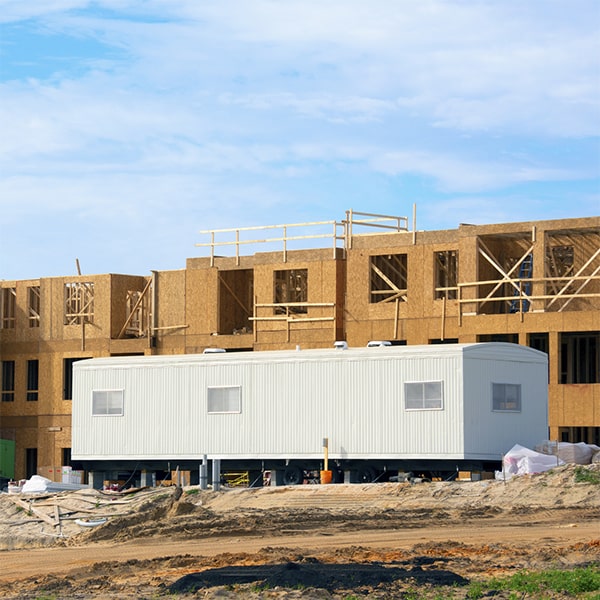 the construction site office trailers include amenities and utilities like electricity, hvac systems, and furniture
